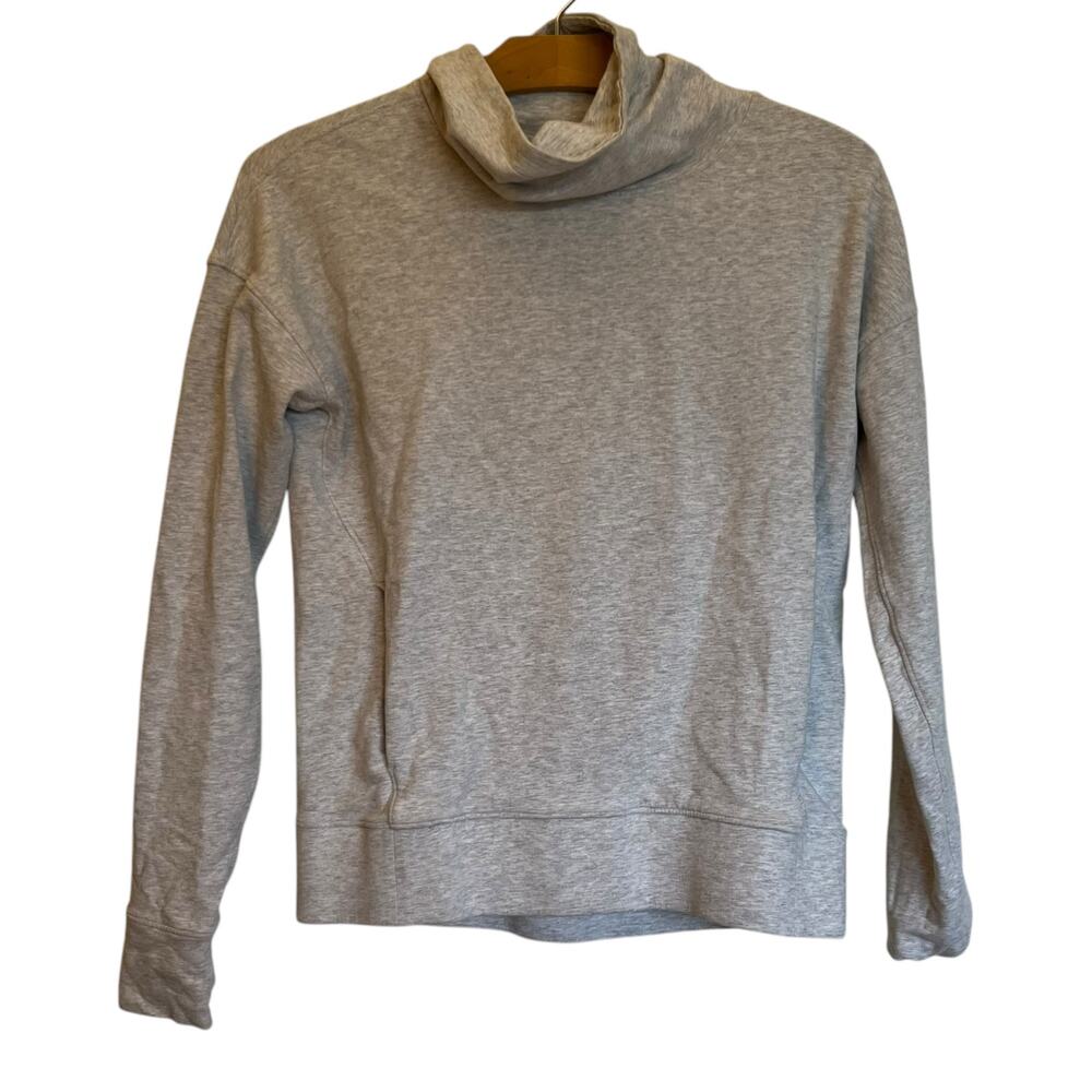 Lululemon Go Forward Pullover Funnel Neck Sweatshirt Heathered Grey Gray Size 4